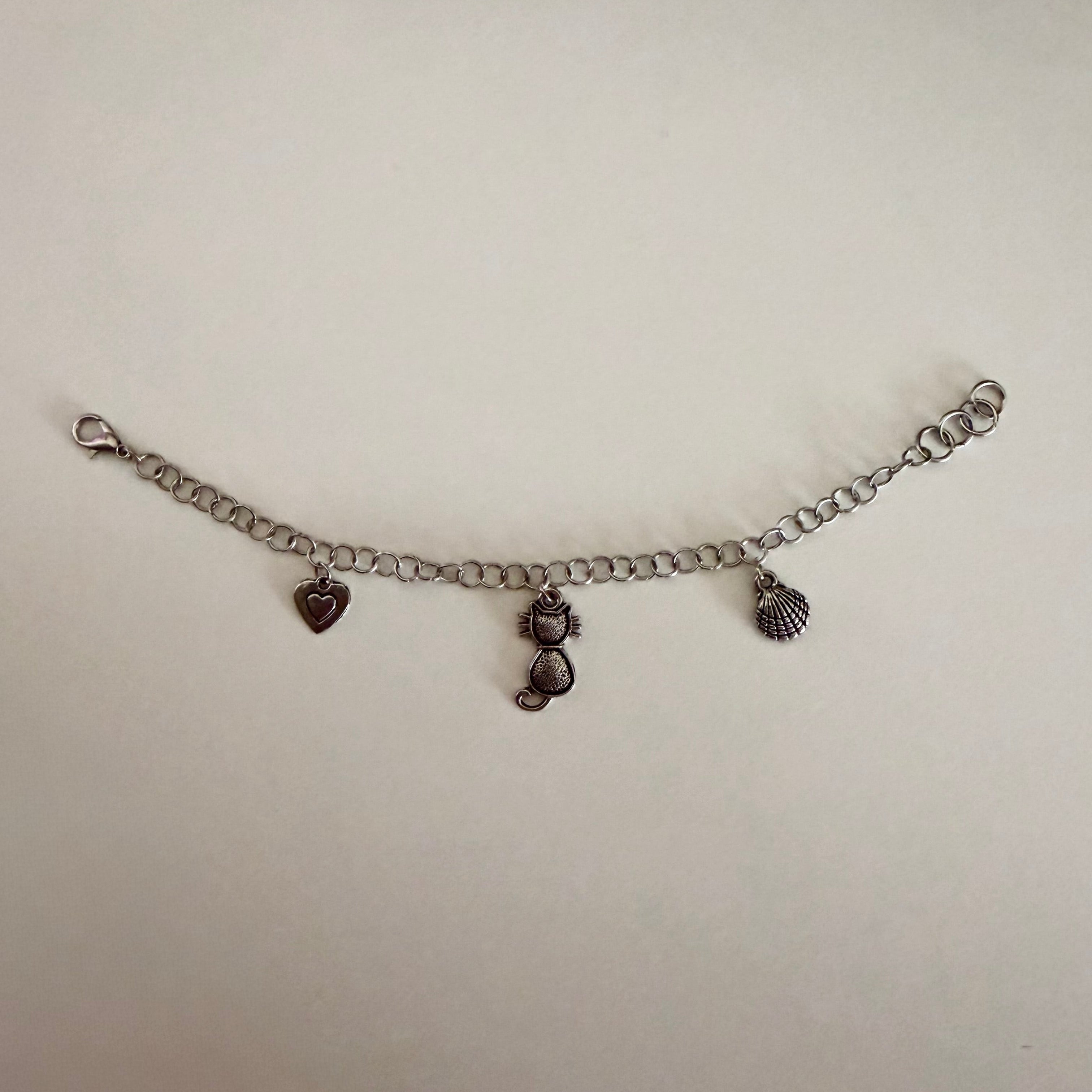 Silver 3 Charm Bracelet