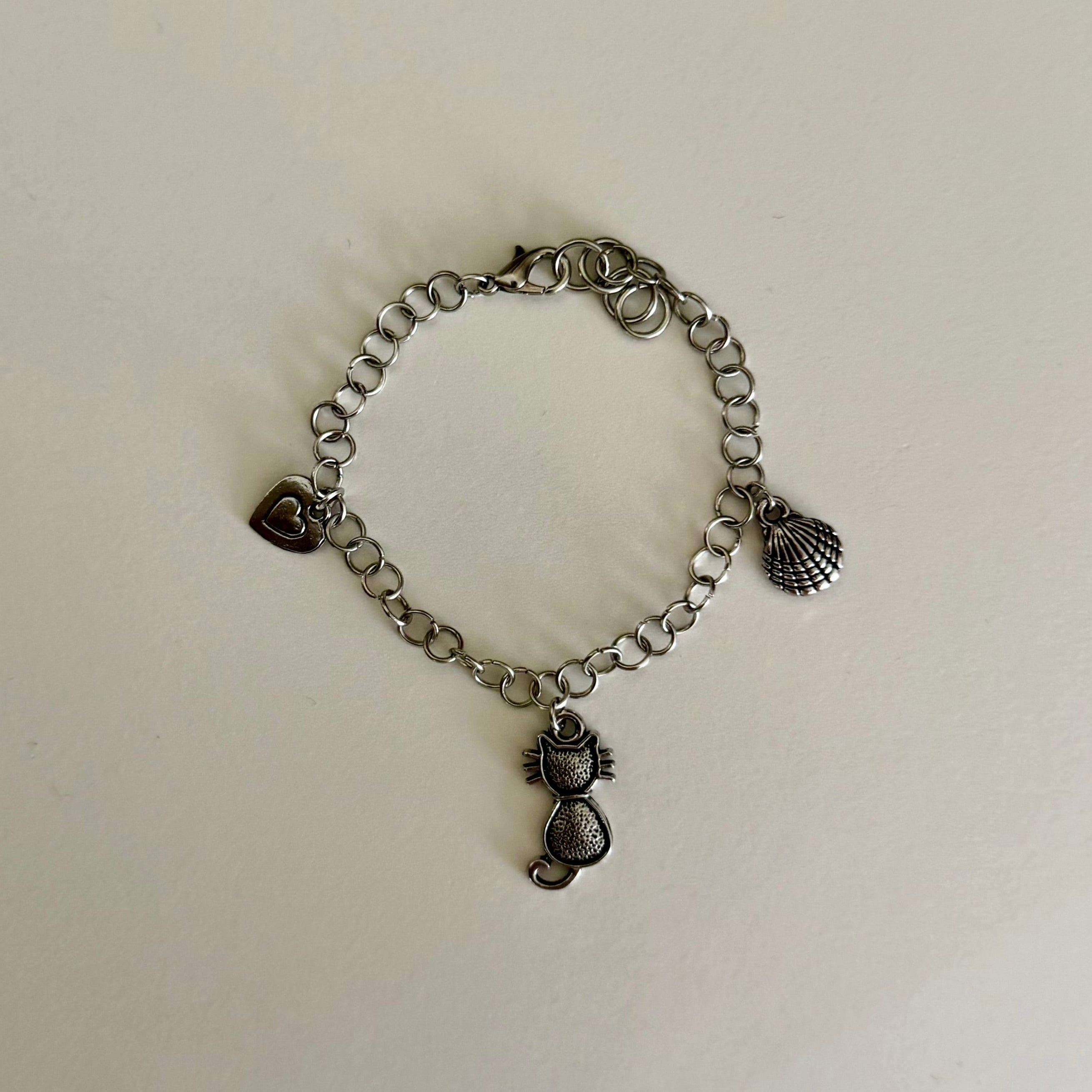 Silver 3 Charm Bracelet