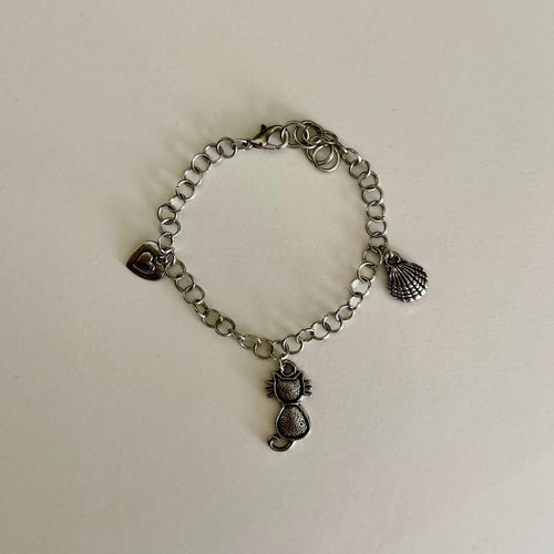 Silver 3 Charm Bracelet